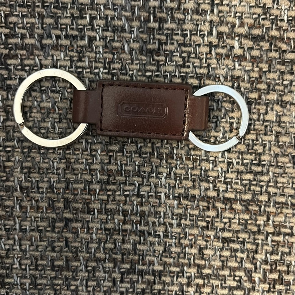 Coach brown leather key chain NWOT